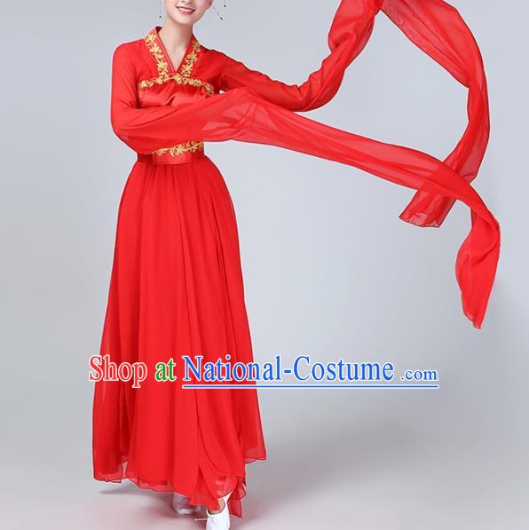 Chinese Traditional Peri Dance Costume Classical Dance Red Hanfu Dress for Women