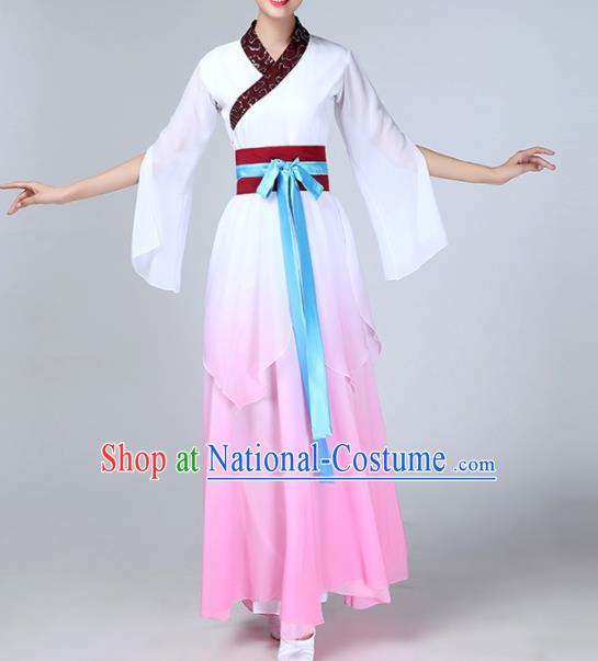 Chinese Traditional Stage Performance Umbrella Dance Costume Classical Dance Pink Dress for Women