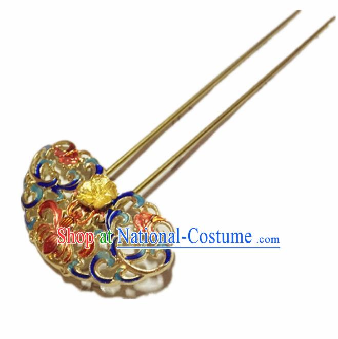 Chinese Ancient Handmade Blueing Hairpins Traditional Classical Hair Accessories for Women