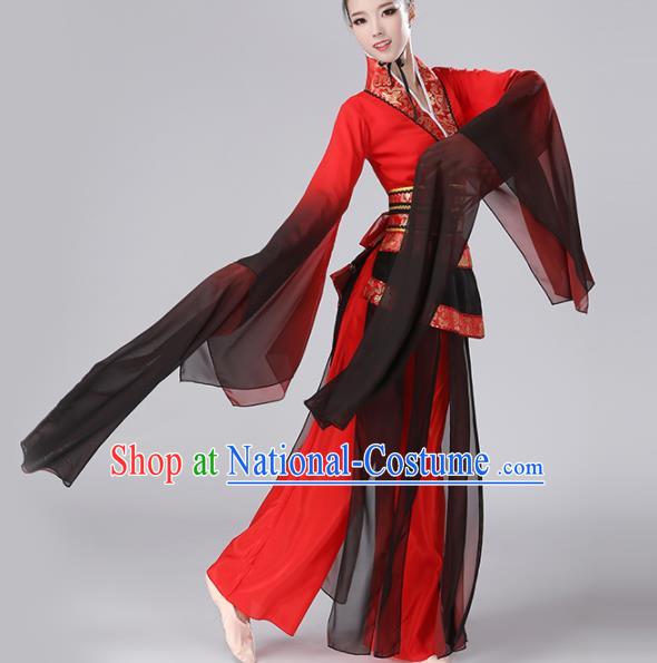 Chinese Traditional Stage Performance Costume Classical Dance Umbrella Dance Water Sleeve Dress for Women