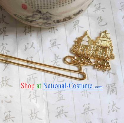 Chinese Ancient Traditional Handmade Golden Hairpins Classical Hair Accessories for Women