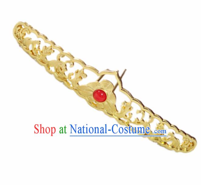 Chinese Ancient Traditional Handmade Golden Hair Crown Hairpins Classical Hair Accessories for Women