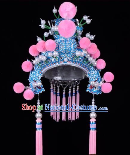 Chinese Beijing Opera Martial Arts Female Hair Accessories Ancient General Helmet for Women