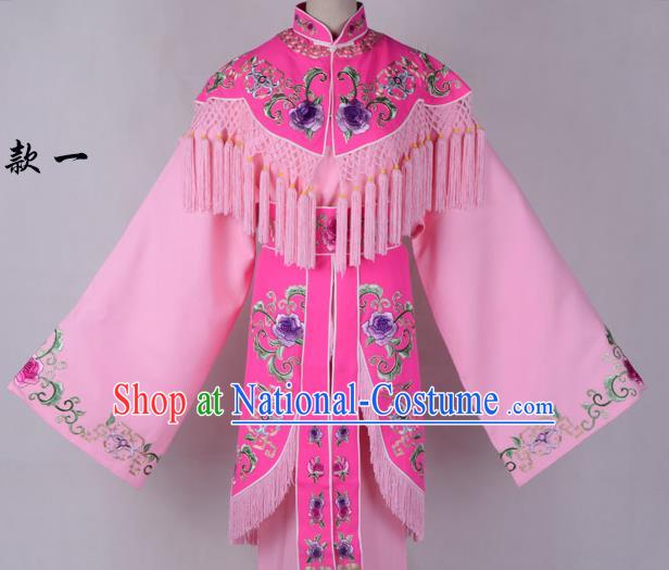 Professional Chinese Traditional Beijing Opera Costume Peri Pink Embroidered Dress for Adults