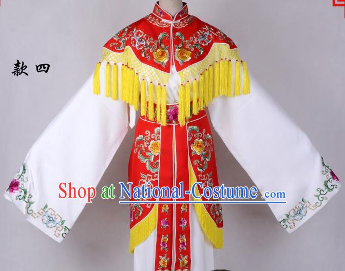 Professional Chinese Traditional Beijing Opera Costume Peri Red Embroidered Dress for Adults