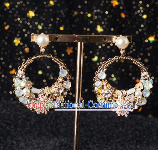 Top Grade Handmade Wedding Earrings Bride Zircon Ear Accessories for Women