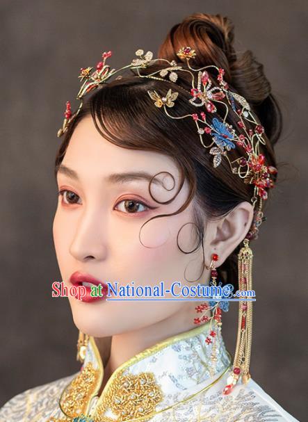 Chinese Ancient Handmade Bride Hair Clasp Hairpins Traditional Classical Wedding Hair Accessories for Women