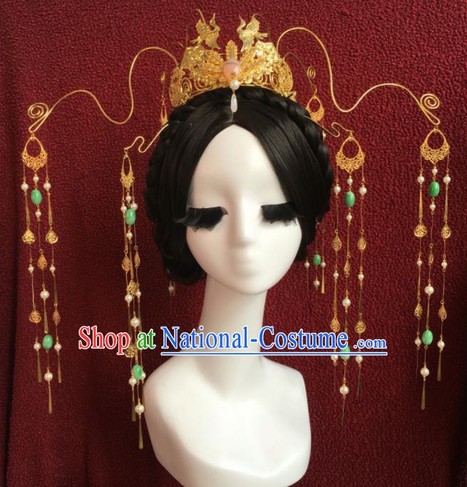 Top Grade Chinese Ancient Palace Queen Phoenix Coronet Hairpins Traditional Hair Accessories Headdress for Women