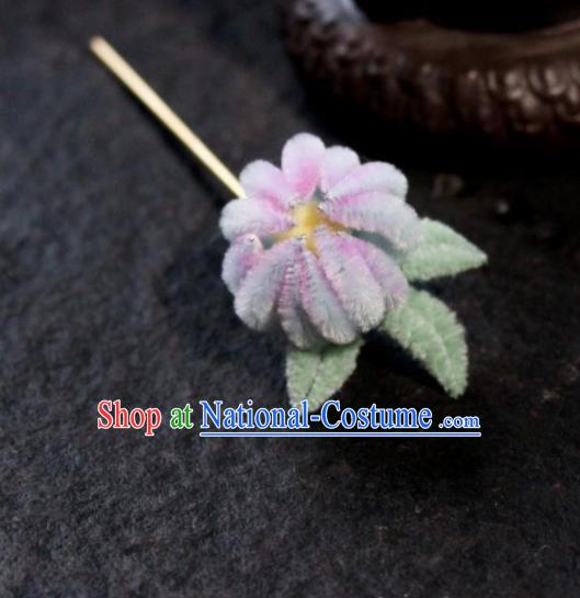 Chinese Ancient Palace Queen Velvet Flower Hairpins Traditional Hair Accessories Headdress for Women