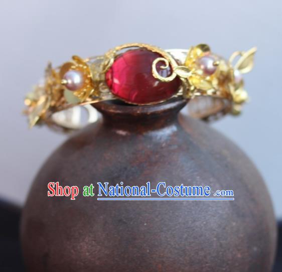 Chinese Handmade Wedding Bracelet Traditional Hanfu Coloured Glaze Bangle Accessories for Women