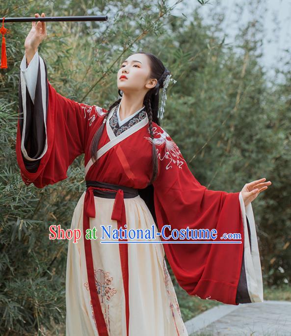 Chinese Traditional Jin Dynasty Nobility Lady Historical Costume Ancient Princess Wedding Hanfu Dress for Women