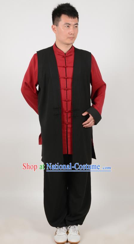 Chinese Traditional Tang Suit Costume Martial Arts Tai Ji Competition Clothing for Men