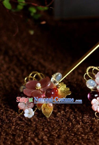 Top Grade Chinese Ancient Bride Wedding Golden Leaf Flowers Hairpins Traditional Hair Accessories Headdress for Women