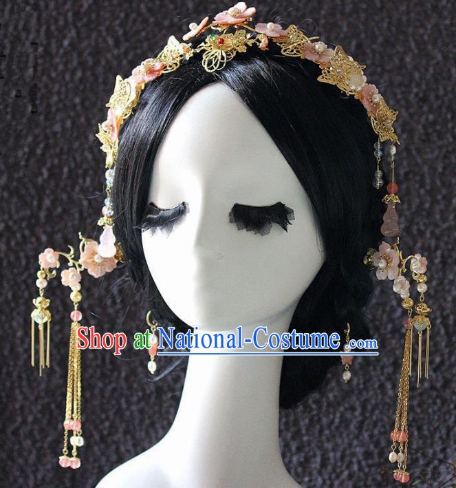 Handmade Chinese Ancient Hairpins Tassel Hair Clasp Traditional Hair Accessories Headdress for Women