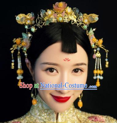 Handmade Chinese Ancient Hairpins Golden Hair Clasp Traditional Hair Accessories Headdress for Women