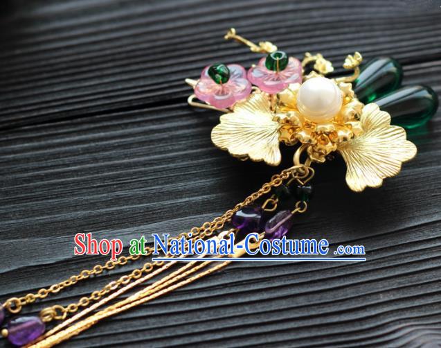 Handmade Chinese Ancient Princess Hairpins Tassel Hair Stick Traditional Hair Accessories Headdress for Women