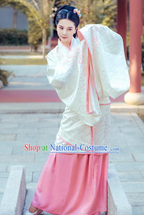 Chinese Traditional Ancient Hanfu Dress Han Dynasty Palace Princess Historical Costume for Women