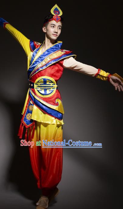 Chinese Traditional National Minority Dance Costume Ethnic Folk Dance Costume for Men