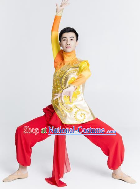 Chinese Traditional National Yangko Dance Clothing Folk Dance Drum Dance Costume for Men