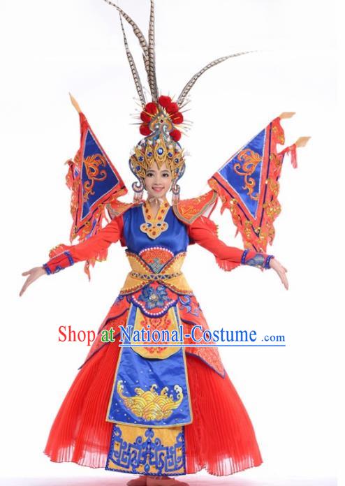 Chinese Traditional National Dance Clothing Classical Dance Beijing Opera Red Dress for Women