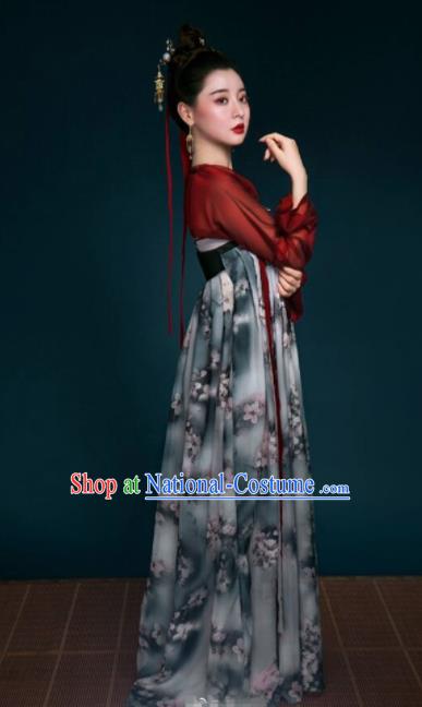 Chinese Traditional Tang Dynasty Palace Lady Historical Costume Ancient Peri Hanfu Dress for Women