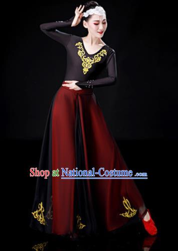 Traditional Chinese Uyghur Nationality Dance Dress Uigurian Folk Dance Ethnic Costume for Women