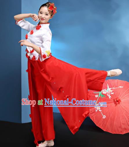 Traditional Chinese Folk Dance Stage Show Clothing Group Fan Dance Yangko Costume for Women