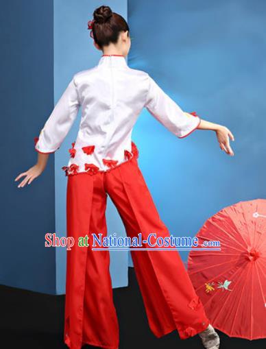 Traditional Chinese Folk Dance Stage Show Clothing Group Fan Dance Yangko Costume for Women