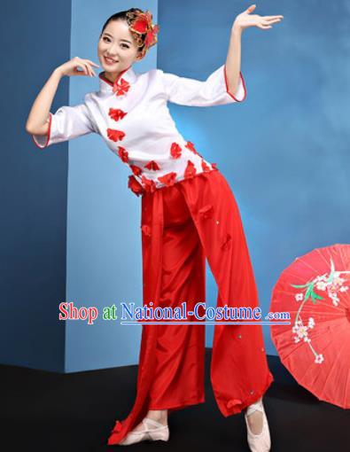 Traditional Chinese Folk Dance Stage Show Clothing Group Fan Dance Yangko Costume for Women