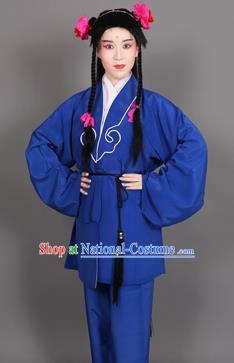 Chinese Traditional Peking Opera Clown Royal Blue Clothing Classical Beijing Opera Attendants Costume for Men