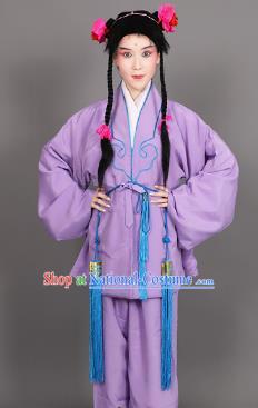 Chinese Traditional Peking Opera Clown Purple Clothing Classical Beijing Opera Attendants Costume for Men