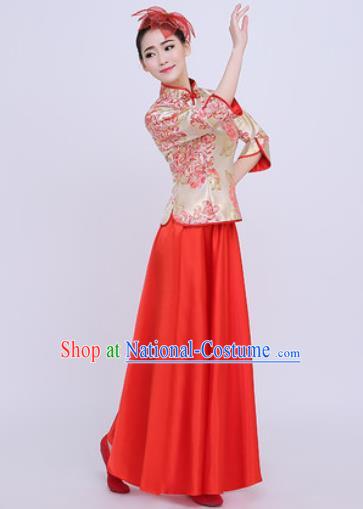 Chinese Traditional Chorus Opening Dance Dress Modern Dance Stage Performance Costume for Women