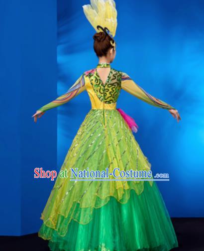 Chinese Traditional Opening Dance Chorus Bubble Dress Modern Dance Stage Performance Costume for Women