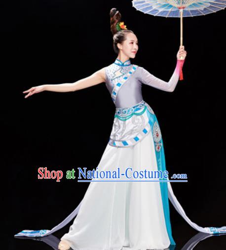 Traditional Chinese Zang Nationality Folk Dance Dress Tibetan National Ethnic Costume for Women