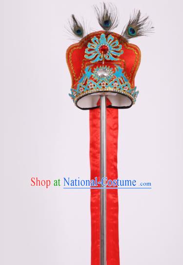 Chinese Traditional Peking Opera Niche Red Hat Classical Beijing Opera Scholar Headwear for Men