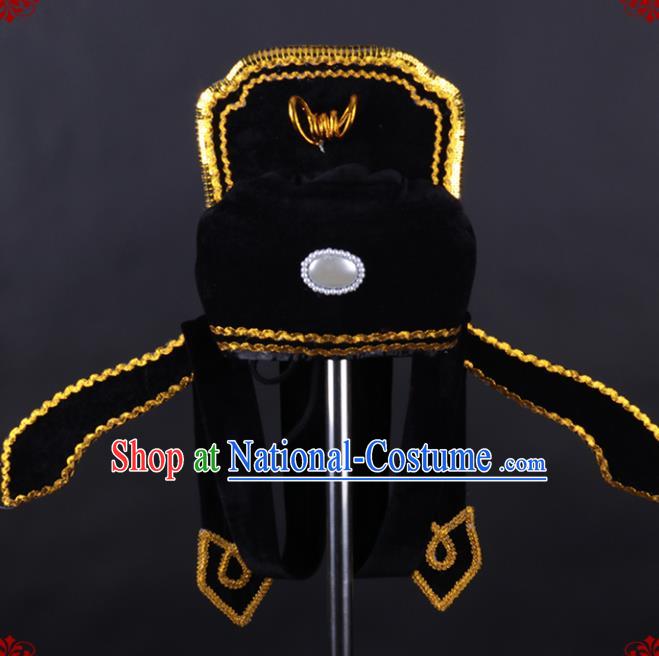 Chinese Traditional Peking Opera Niche Black Hat Classical Beijing Opera Number One Scholar Headwear for Men