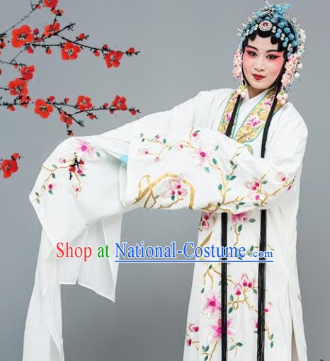 Chinese Traditional Peking Opera Princess White Dress Classical Beijing Opera Actress Costume for Adults