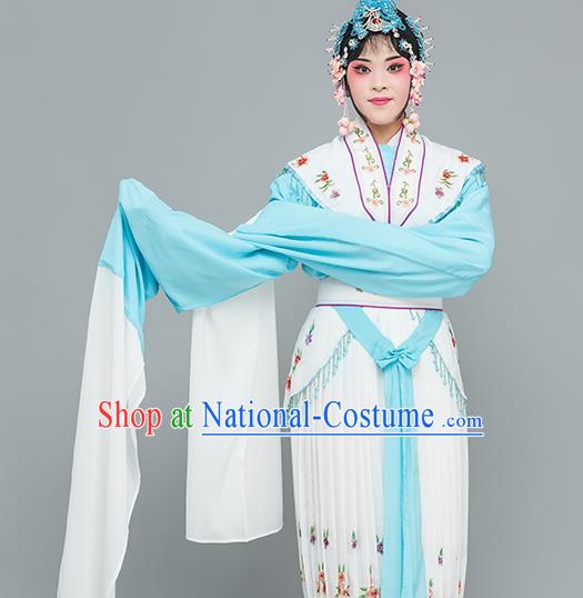 Chinese Traditional Peking Opera Peri White Dress Classical Beijing Opera Actress Costume for Adults