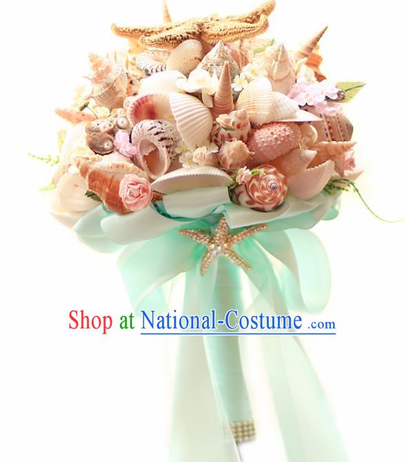 Chinese Traditional Wedding Bridal Bouquet Shells Hand Flowers for Women