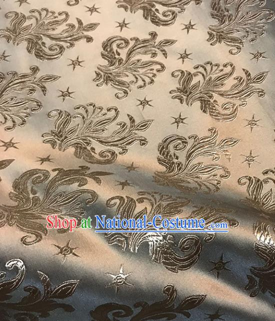 Asian Chinese Royal Pattern Light Tan Brocade Fabric Traditional Silk Fabric Tang Suit Material