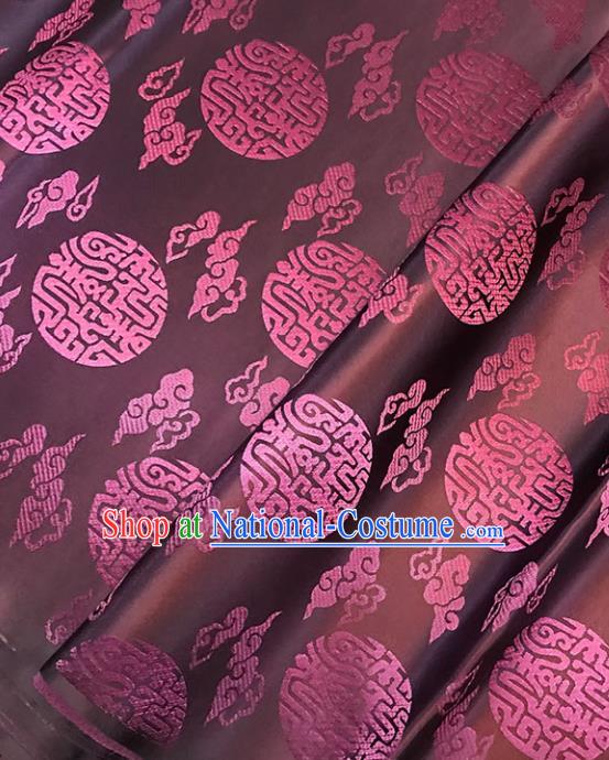 Asian Chinese Royal Longevity Clouds Pattern Brocade Fabric Traditional Silk Fabric Tang Suit Material