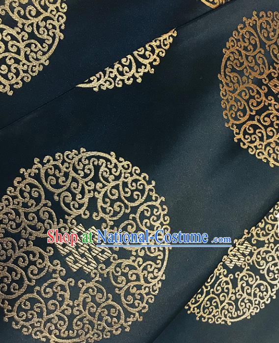 Asian Chinese Royal Lucky Pattern Black Brocade Fabric Traditional Silk Fabric Tang Suit Material