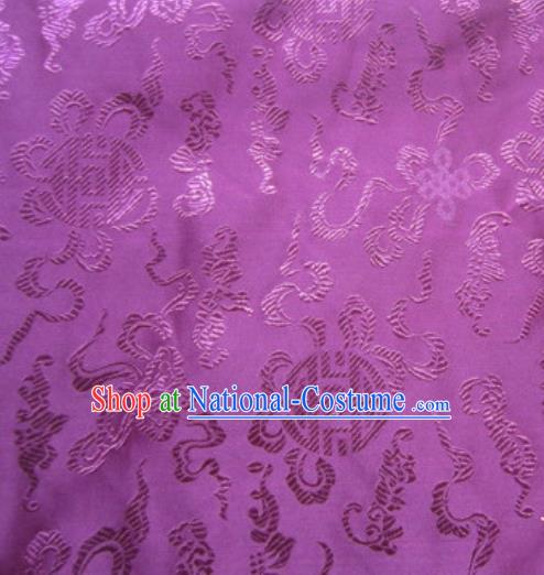 Asian Chinese Traditional Pomegranate Pattern Purple Satin Brocade Fabric Tang Suit Silk Material