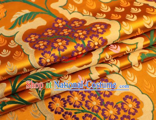 Asian Chinese Traditional Golden Nanjing Brocade Fabric Tang Suit Royal Pattern Silk Fabric Material