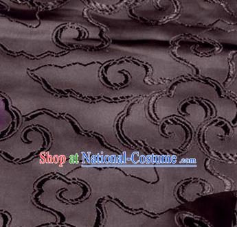 Asian Chinese Traditional Royal Auspicious Clouds Pattern Brown Brocade Fabric Tang Suit Silk Fabric Material