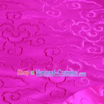 Asian Chinese Traditional Royal Auspicious Clouds Pattern Rosy Brocade Fabric Tang Suit Silk Fabric Material