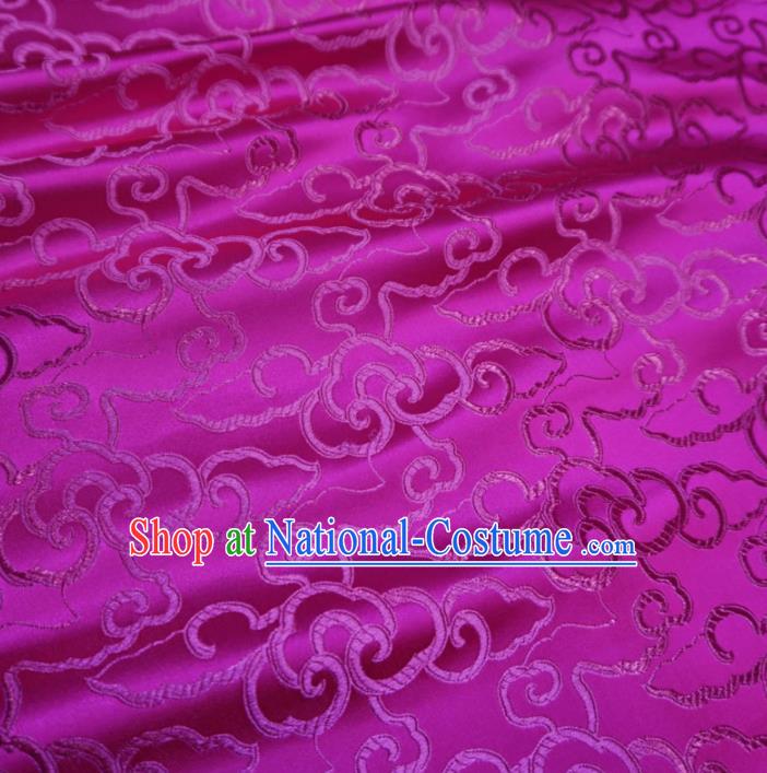 Asian Chinese Traditional Brocade Fabric Clouds Pattern Rosy Satin Tang Suit Silk Material