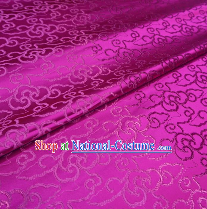 Asian Chinese Traditional Brocade Fabric Clouds Pattern Rosy Satin Tang Suit Silk Material