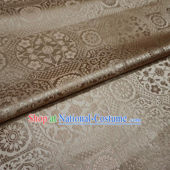 Asian Chinese Traditional Satin Fabric Classical Pattern Golden Brocade Tang Suit Silk Material