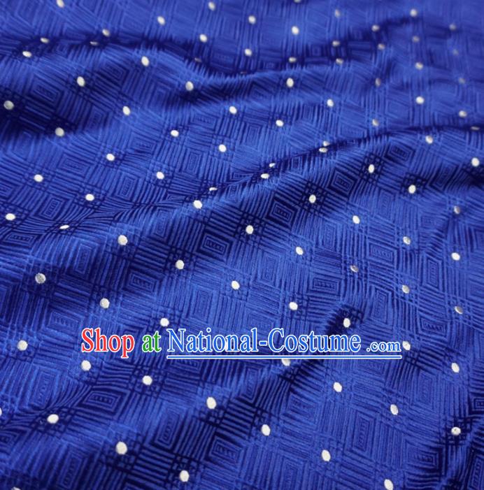 Asian Chinese Traditional Satin Fabric Classical Pattern Royalblue Brocade Tang Suit Silk Material